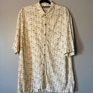 Boca Classic Cotton Blend Short Sleeved Shirt XL Sailfish Lighthouse Sailboat